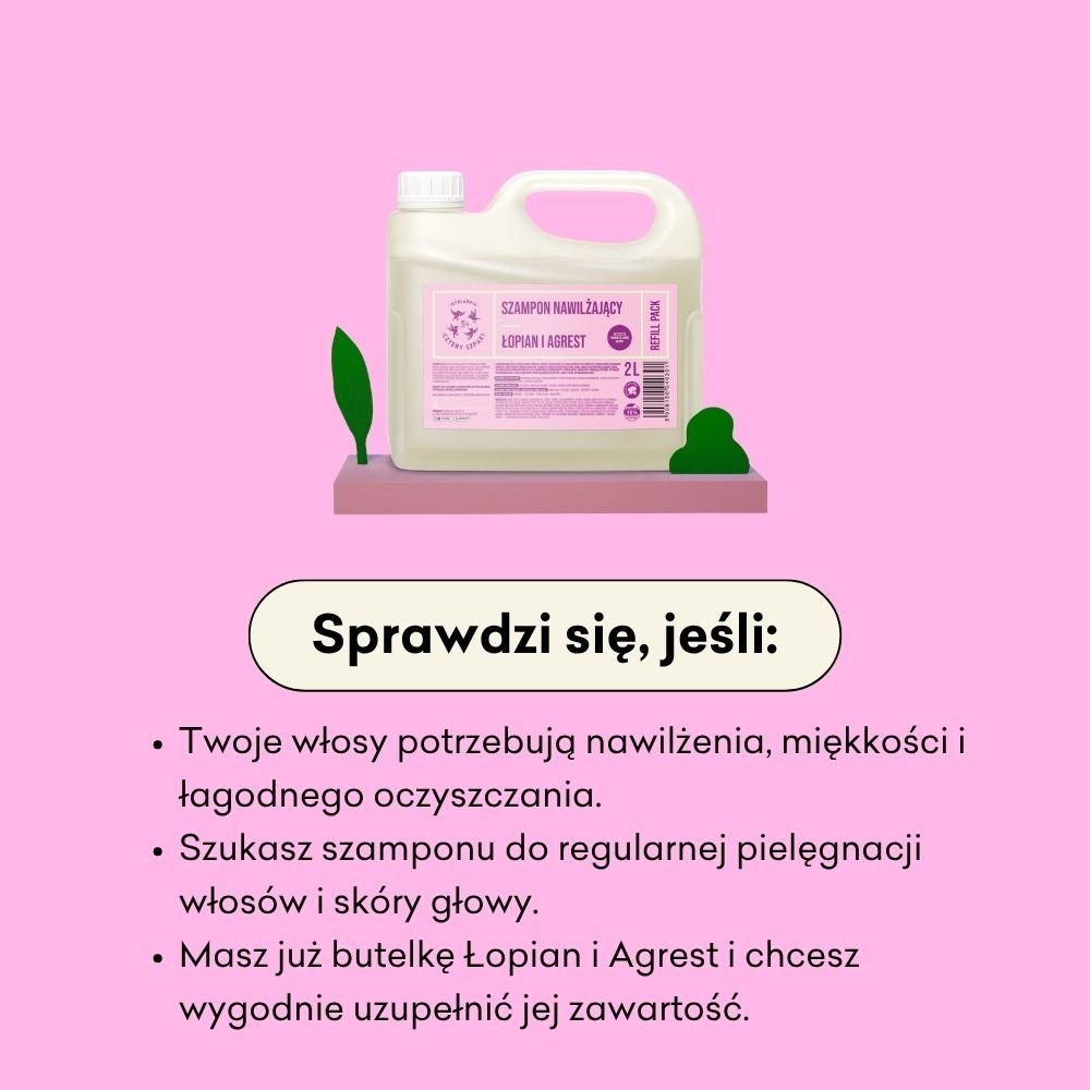 Szampon nawilżający - Refill Pack - Łopian i Agrest