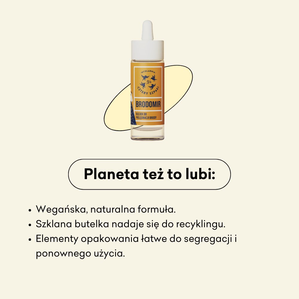 Brodomir - olejek do brody i zarostu, wegańska, naturalna formuła.