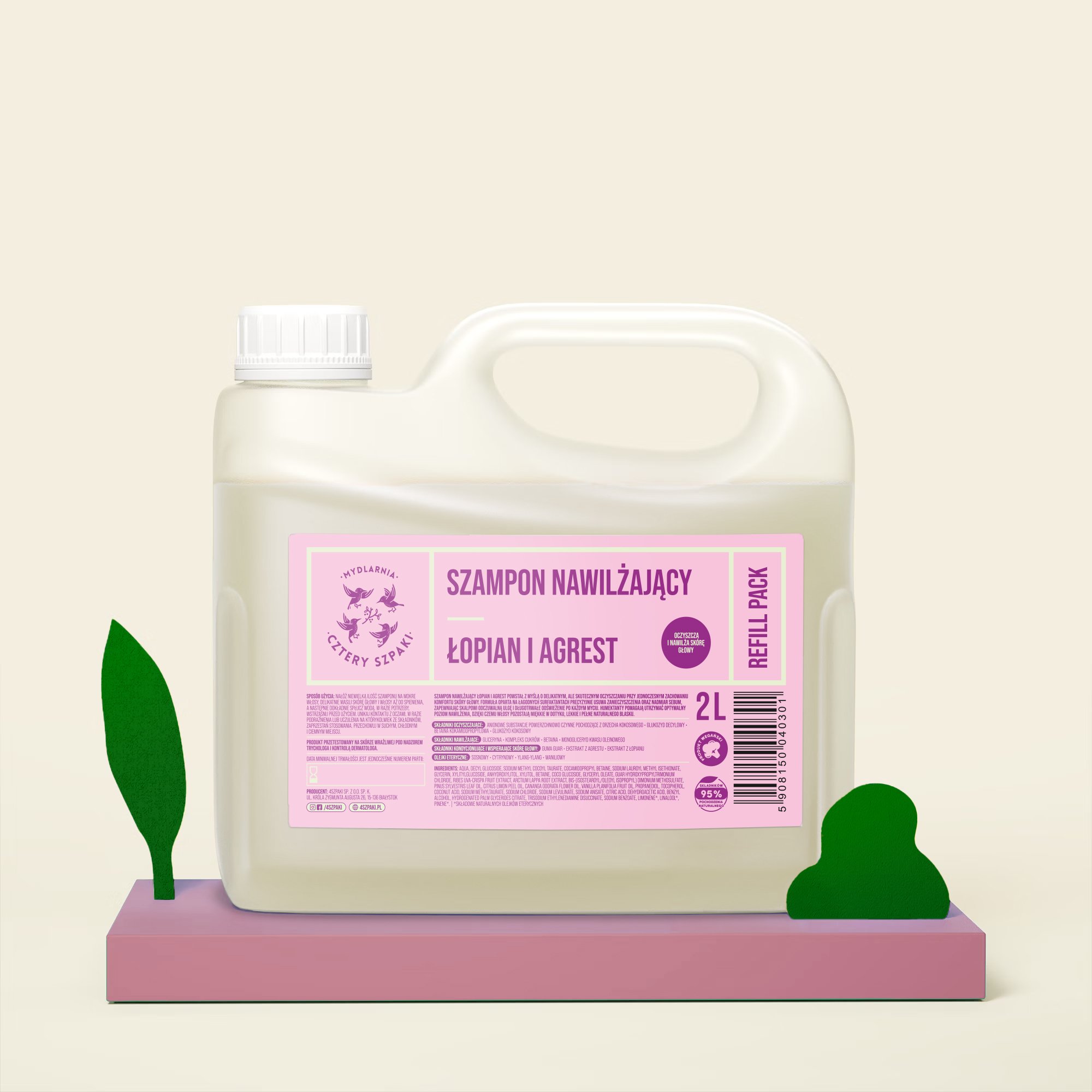 Szampon nawilżający - Refill Pack - Łopian i Agrest