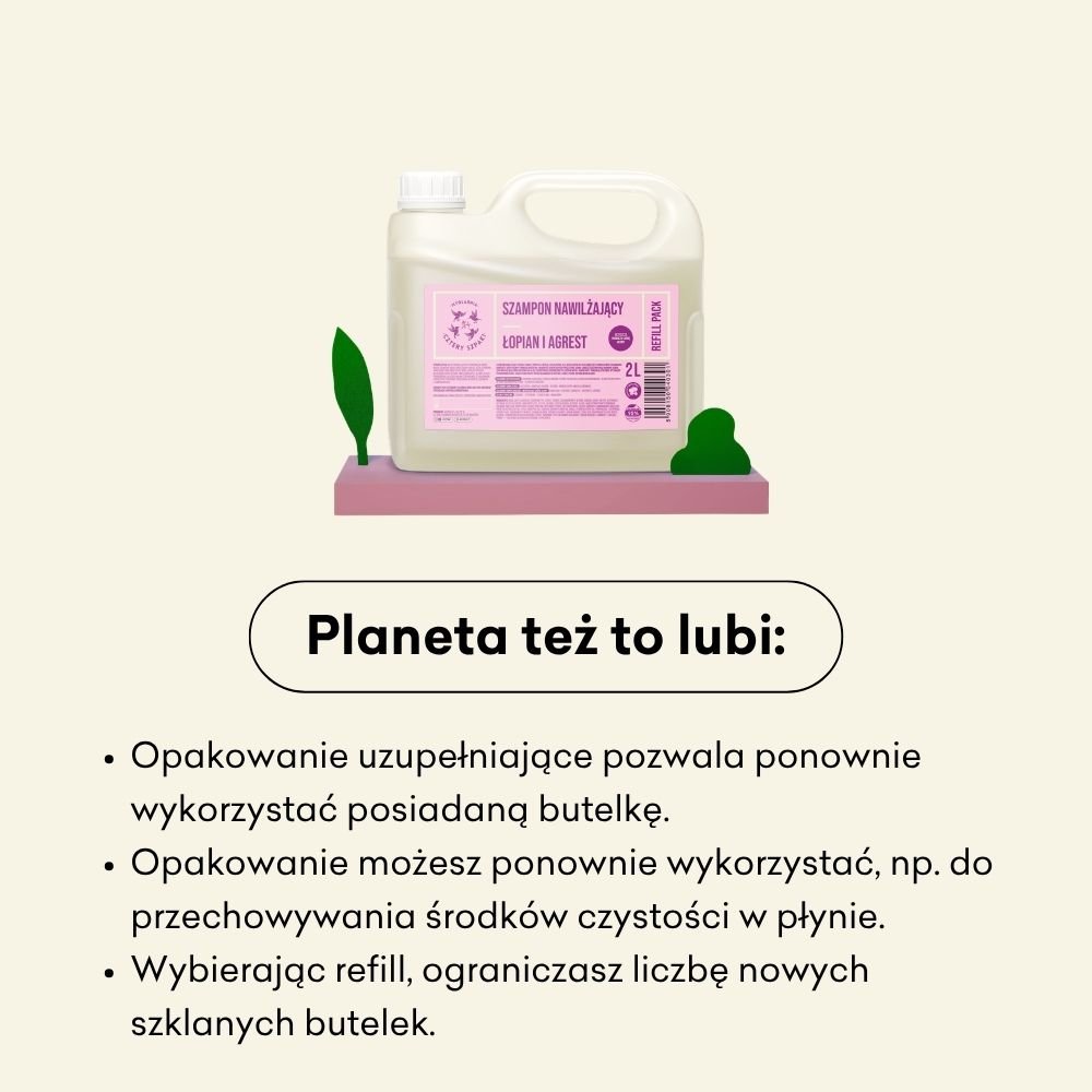 Szampon nawilżający - Refill Pack - Łopian i Agrest