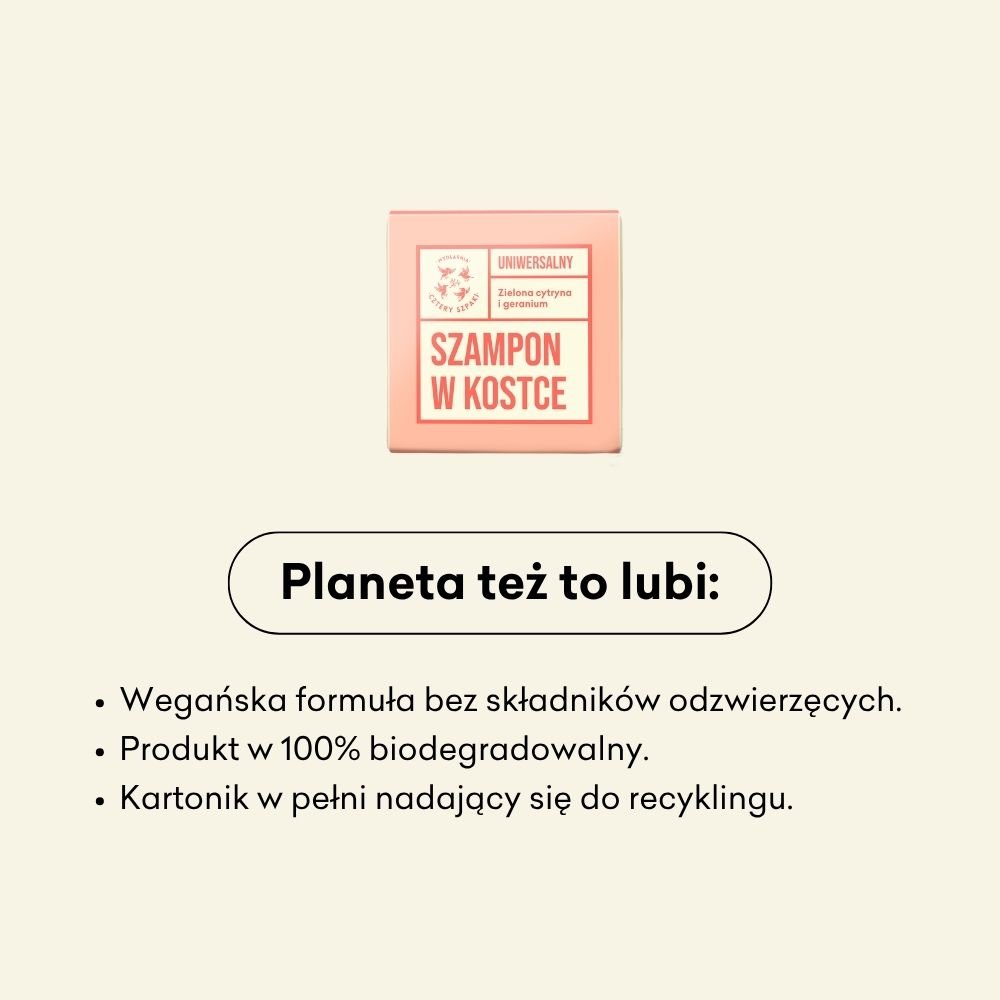 Uniwersalny szampon w kostce - Zielona Cytryna i Geranium